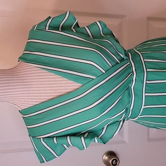 Green with White Stripes Monteau Dress, Size M. NWOT. Never worn. Immaculate! - Picture 2 of 6
